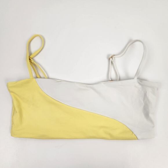 L*Space Ari Bikini Top in Yellow White Size Medium NWT - Picture 3 of 6